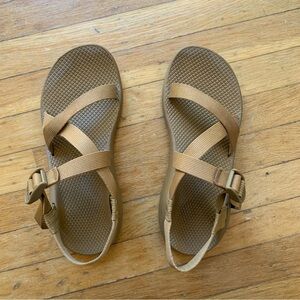 Tan Chaco sandals.
